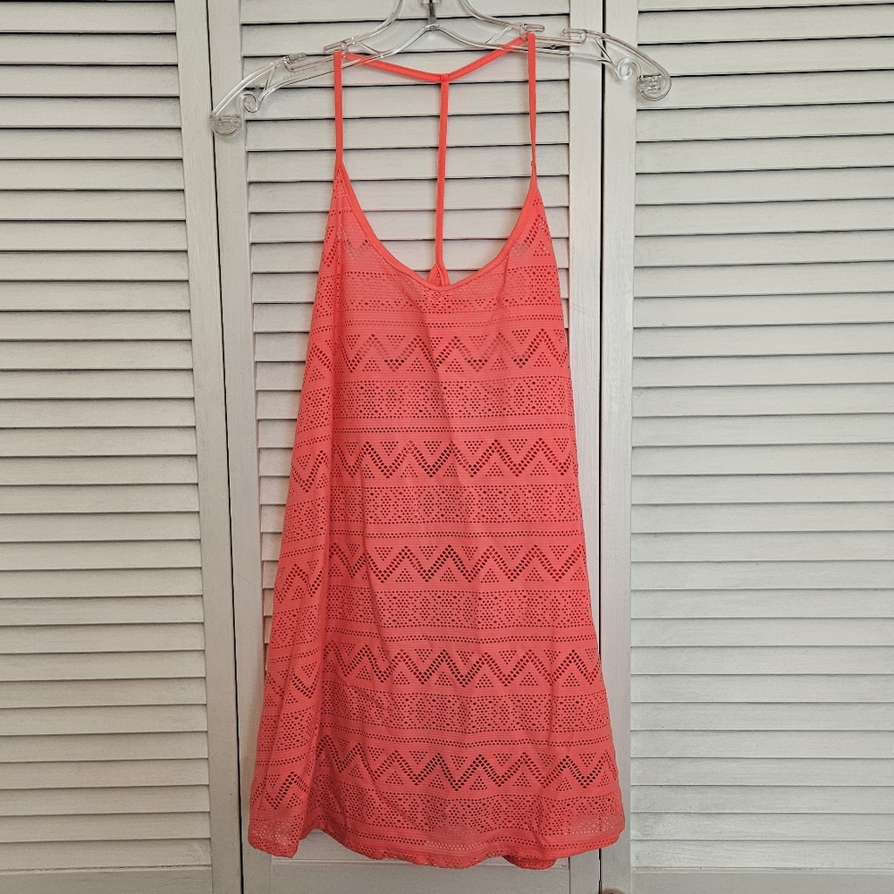 VS Pink Patterned Beach Cover-up Size M